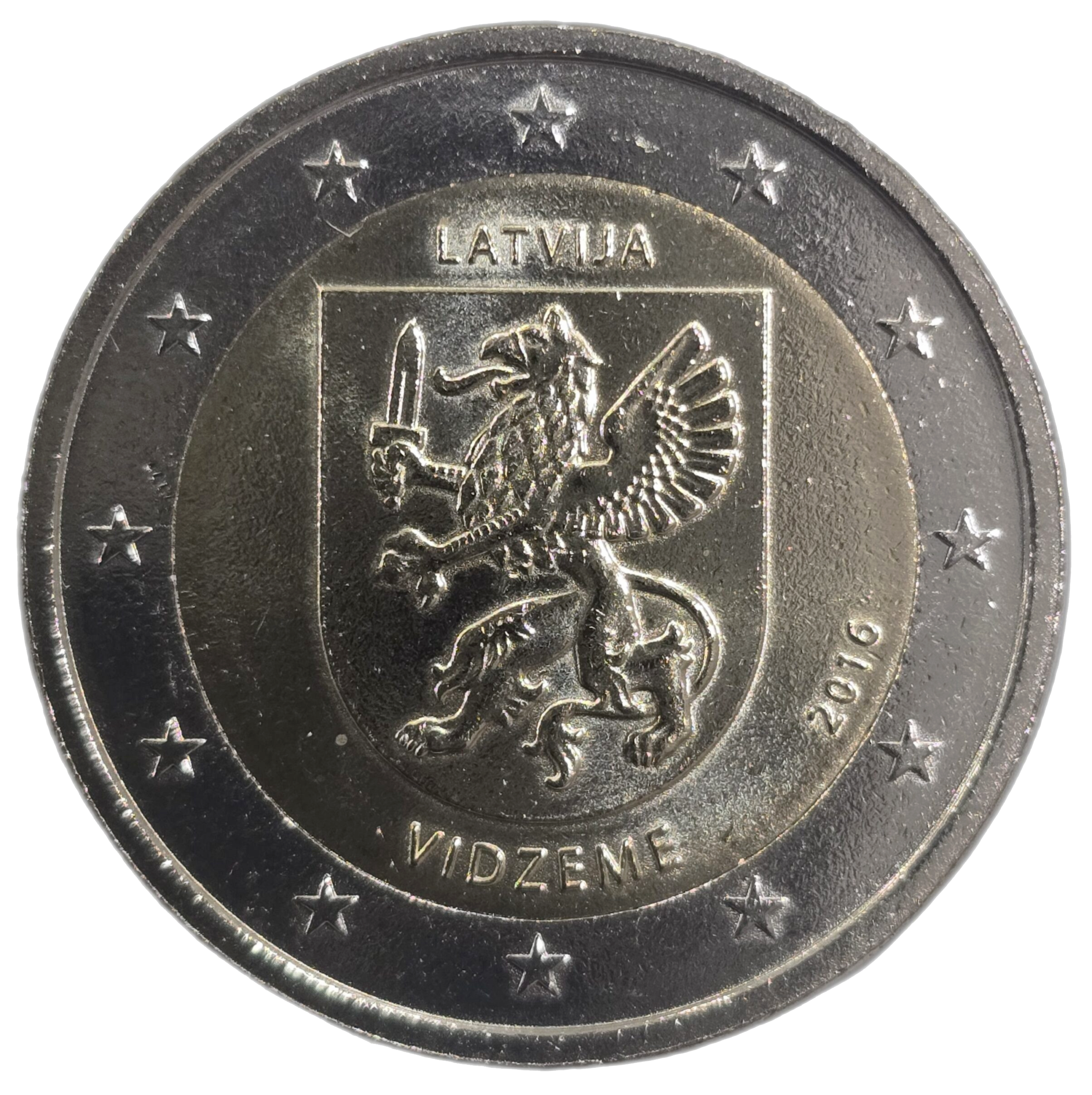 2 euros conmemorativa Región de Vidzeme